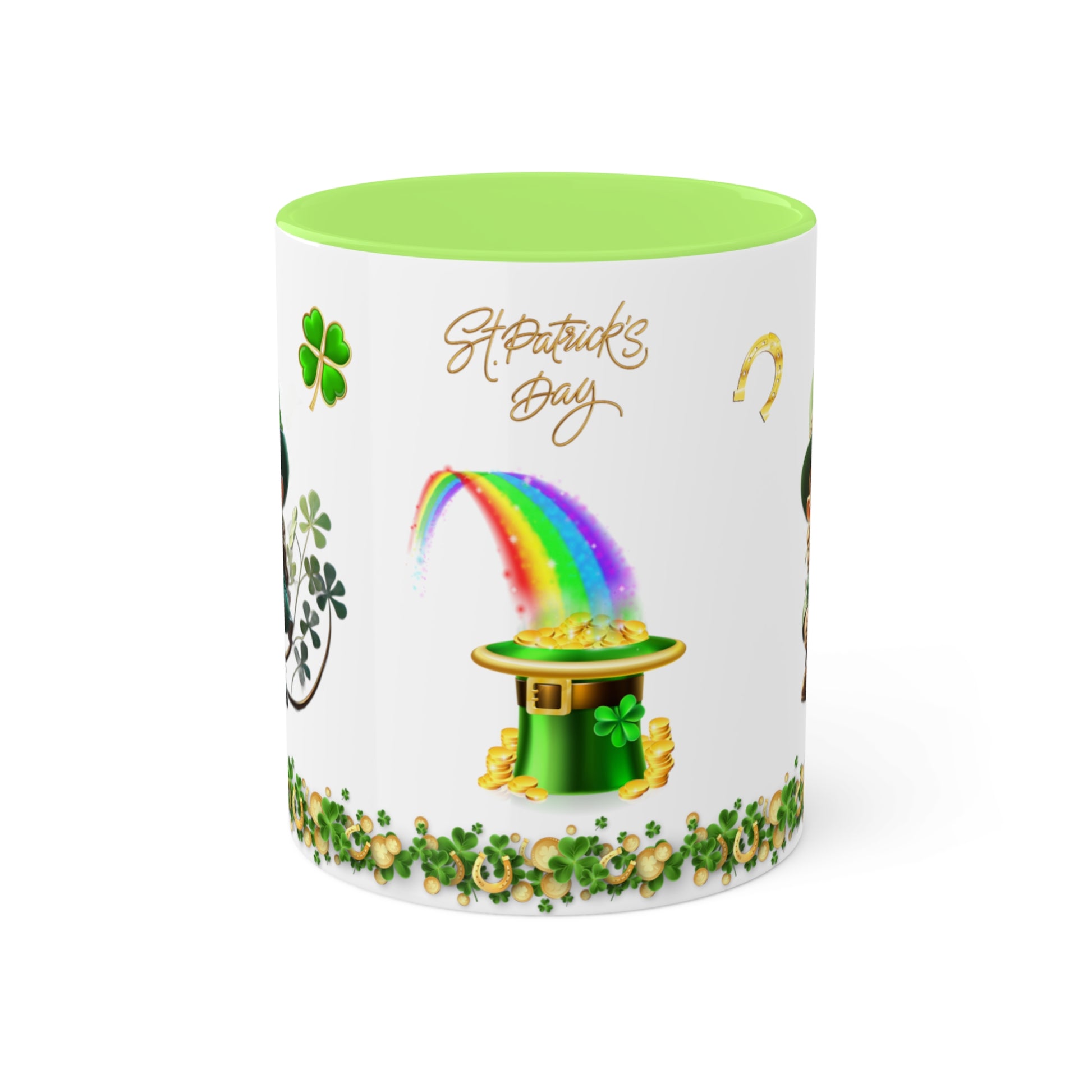 Mindful Leprechaun - St. Patrick's Day Two-Tone Coffee Mug