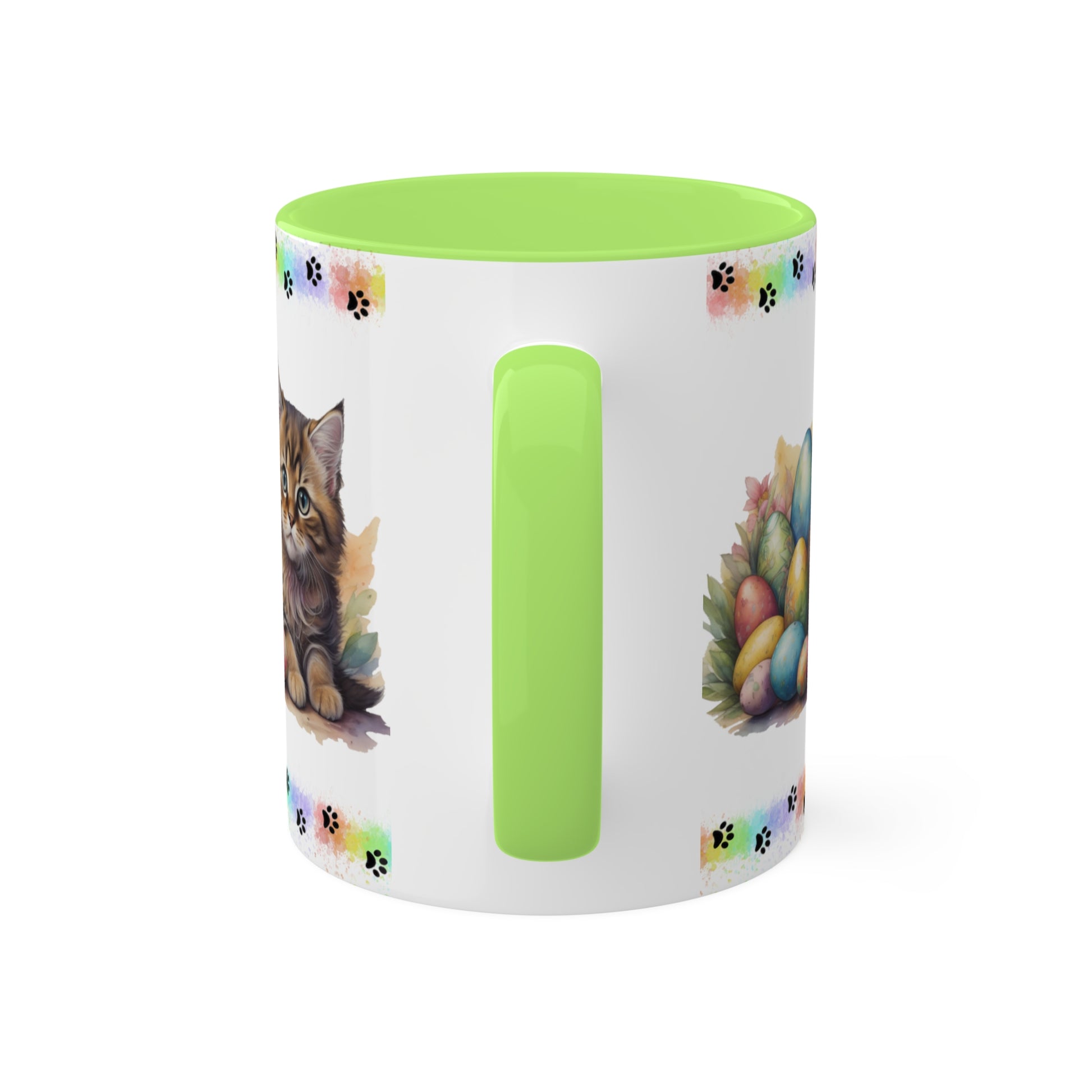 Siberian - Eggstra-Adorable Easter Kitten Two-Tone Coffee Mug, 11oz