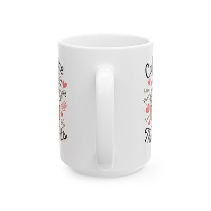 Caffeine And Kind Thoughts  - Ceramic Mug, (11oz, 15oz)