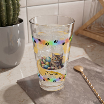 Siberian Easter Kitten 16oz Pint Glass - Personalized Cat-Themed Gift, Mental Health Drinkware, Holiday Décor & Easter Celebration