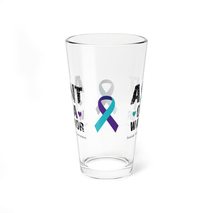 Aunt of a Warrior - Suicide Prevention Awareness Warrior Pint Glass, 16oz