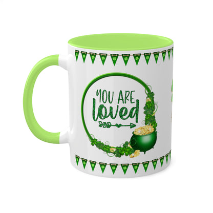 You Are Loved - Inspirational St. Patrick's Day Two-Tone Coffee Mug