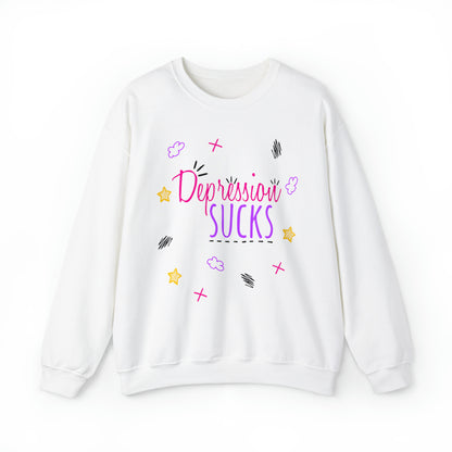 Depression Sucks - Depression Awareness Unisex Heavy Blend™ Crew Neck Sweatshirt