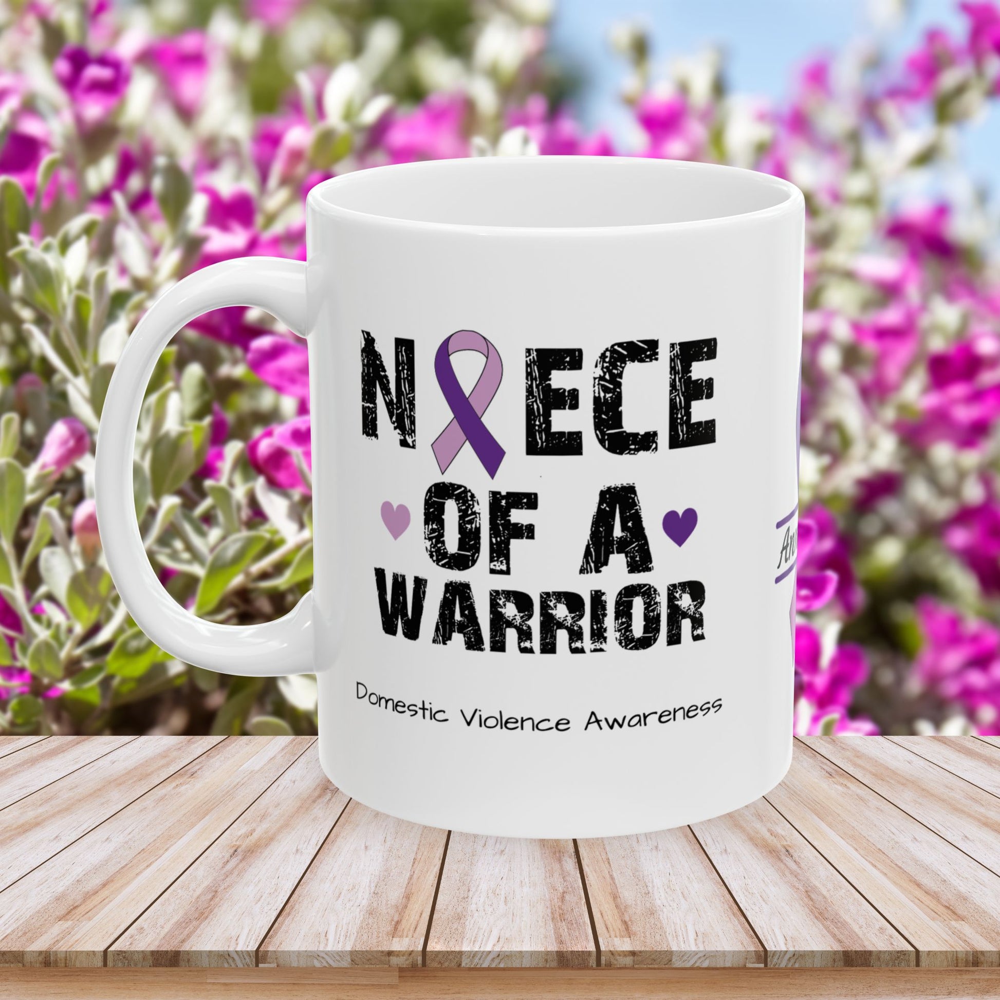 Niece of a Warrior - Personalized Domestic Violence Awareness Gift, Empowerment and Resilience Ceramic Mug, Support for Survivors