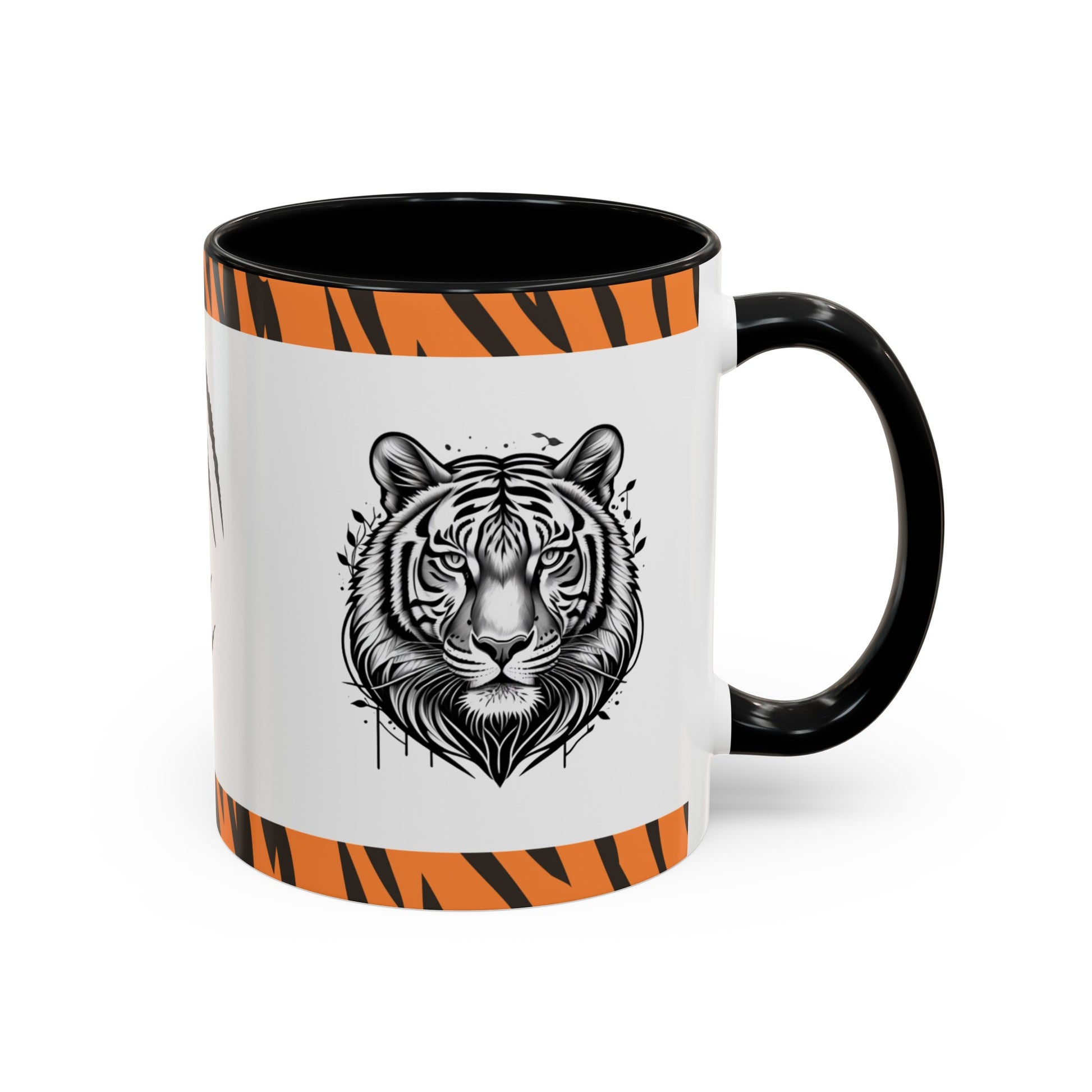 Courageous Roar: Tiger Accent Coffee Mug (11, 15oz)