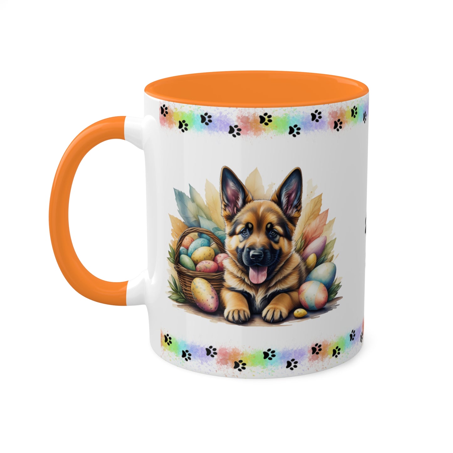 German Shepherd - Eggstra-Adorable Easter Puppy Two-Tone Coffee Mug, 11oz