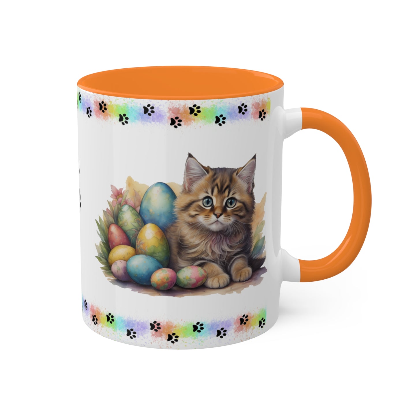 Siberian - Eggstra-Adorable Easter Kitten Two-Tone Coffee Mug, 11oz