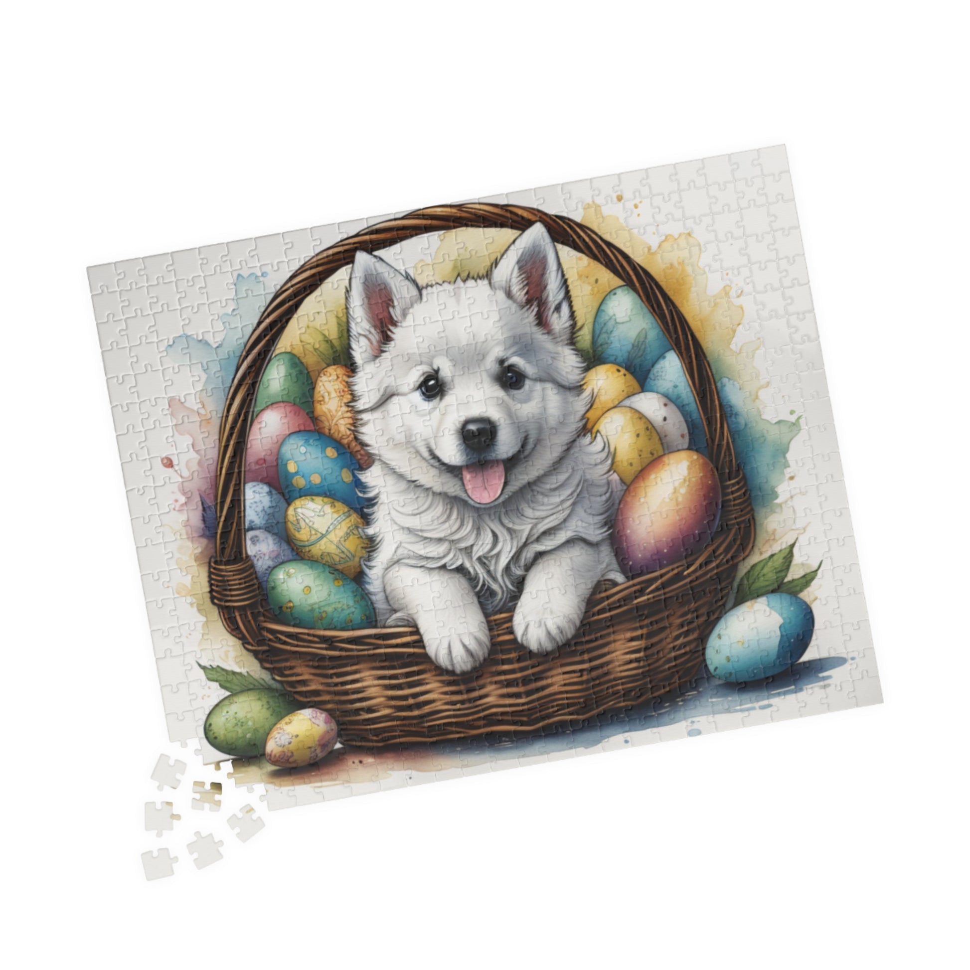 American Eskimo - Hoppy Paws Easter Delight Mental Health Puzzle