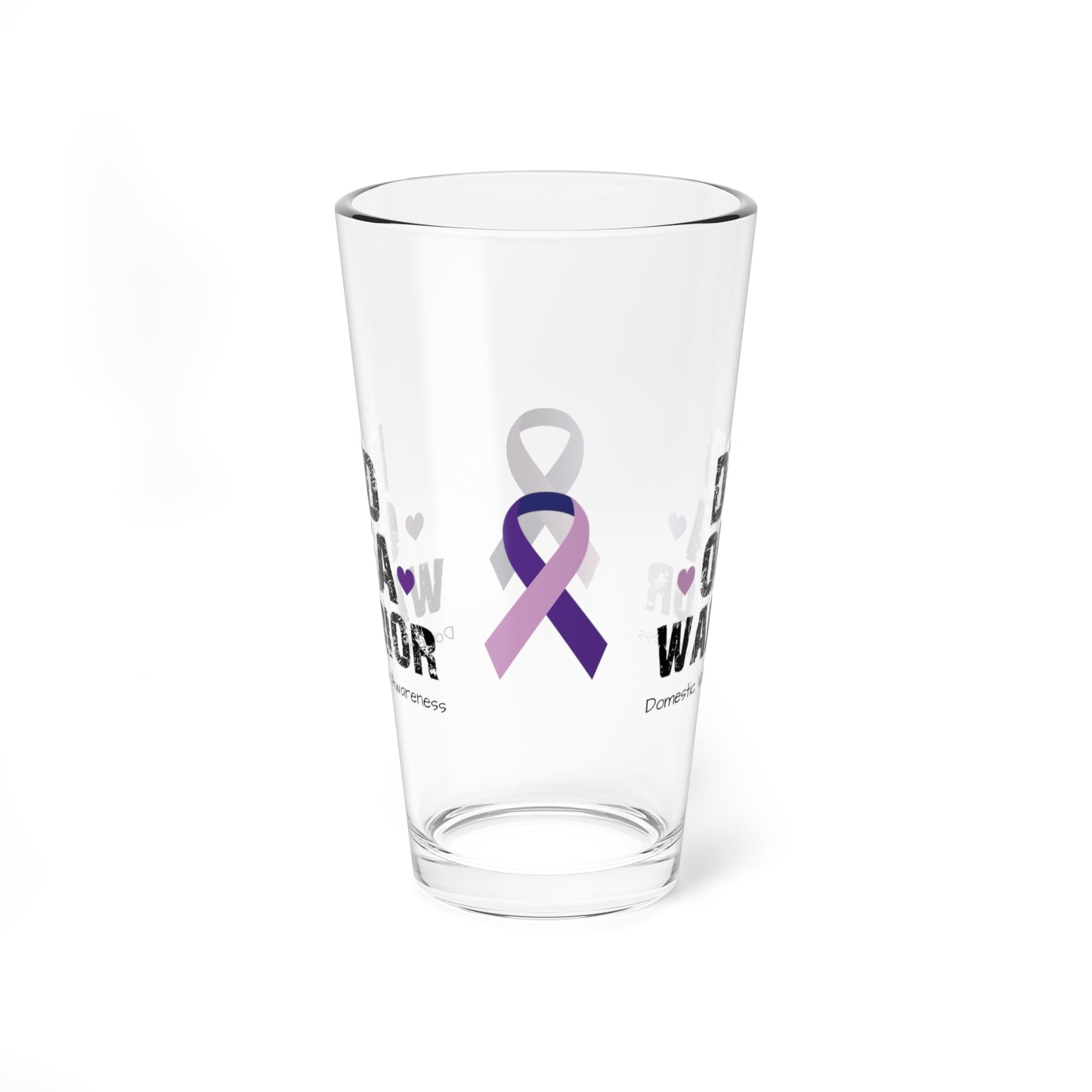 Dad of a Warrior - Domestic Violence Awareness Warrior Pint Glass, 16oz