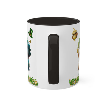 Pawsitive Paddy's Puzzle Parade - St. Patrick's Day Two-Tone Coffee Mug