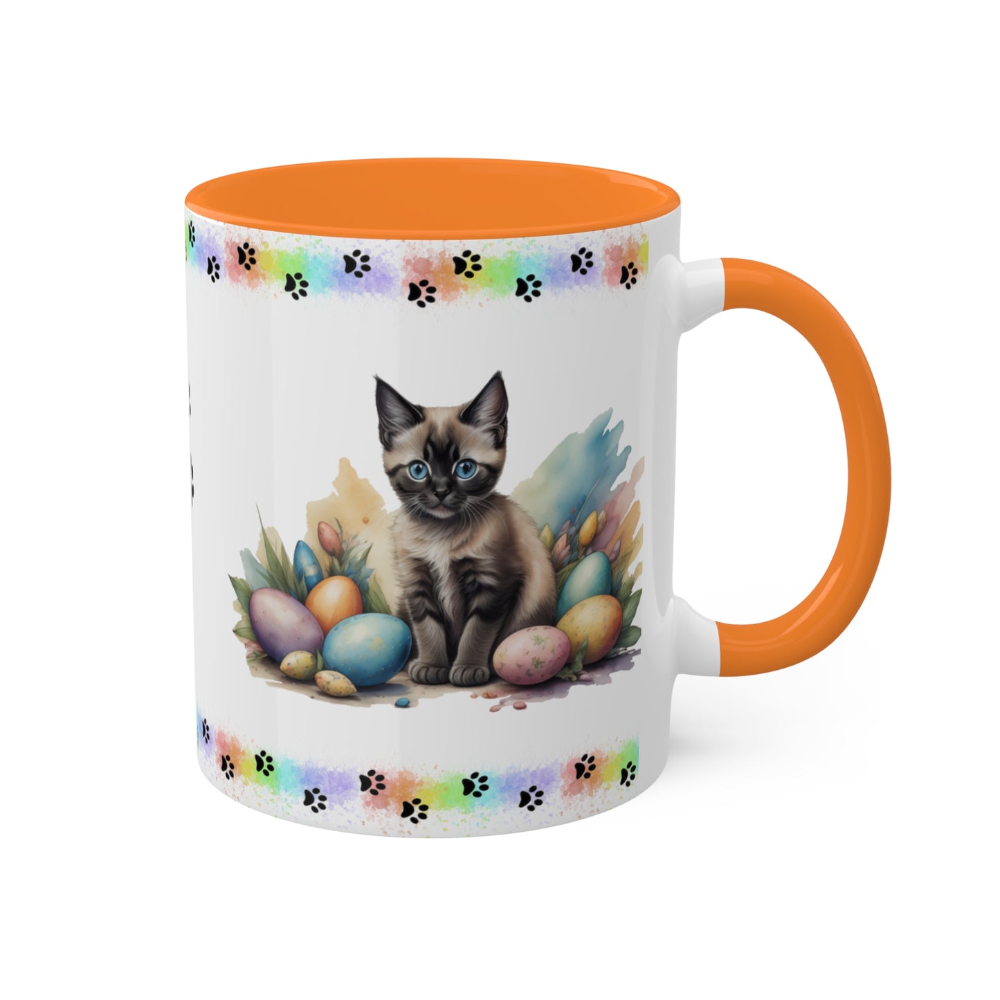 Siamese - Eggstra-Adorable Easter Kitten Two-Tone Coffee Mug, 11oz