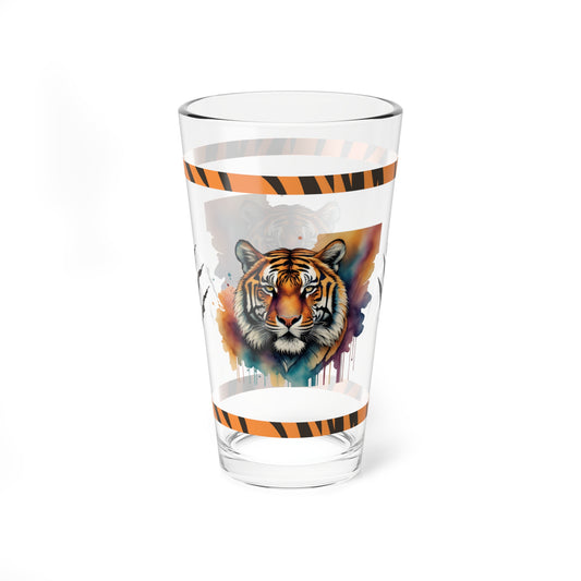 Stalking Serenity: Tiger-Inspired Pint Glass, 16oz