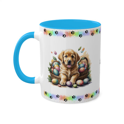 Golden Retriever - Eggstra-Adorable Easter Puppy Two-Tone Coffee Mug, 11oz