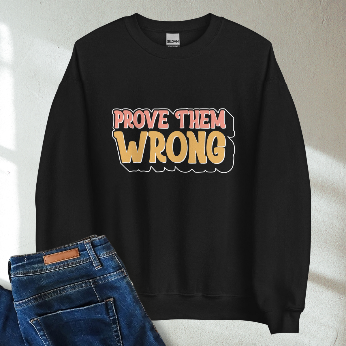 Prove Them Wrong Retro Mental Health Awareness Crew Neck Sweatshirt - Cozy & Inspirational