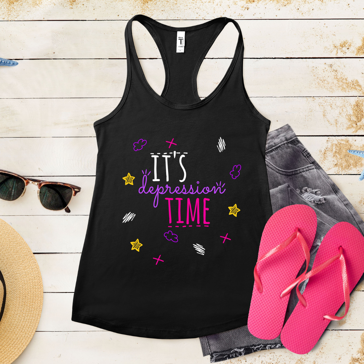 It's Depression Time - Women's Ideal Racerback Tank