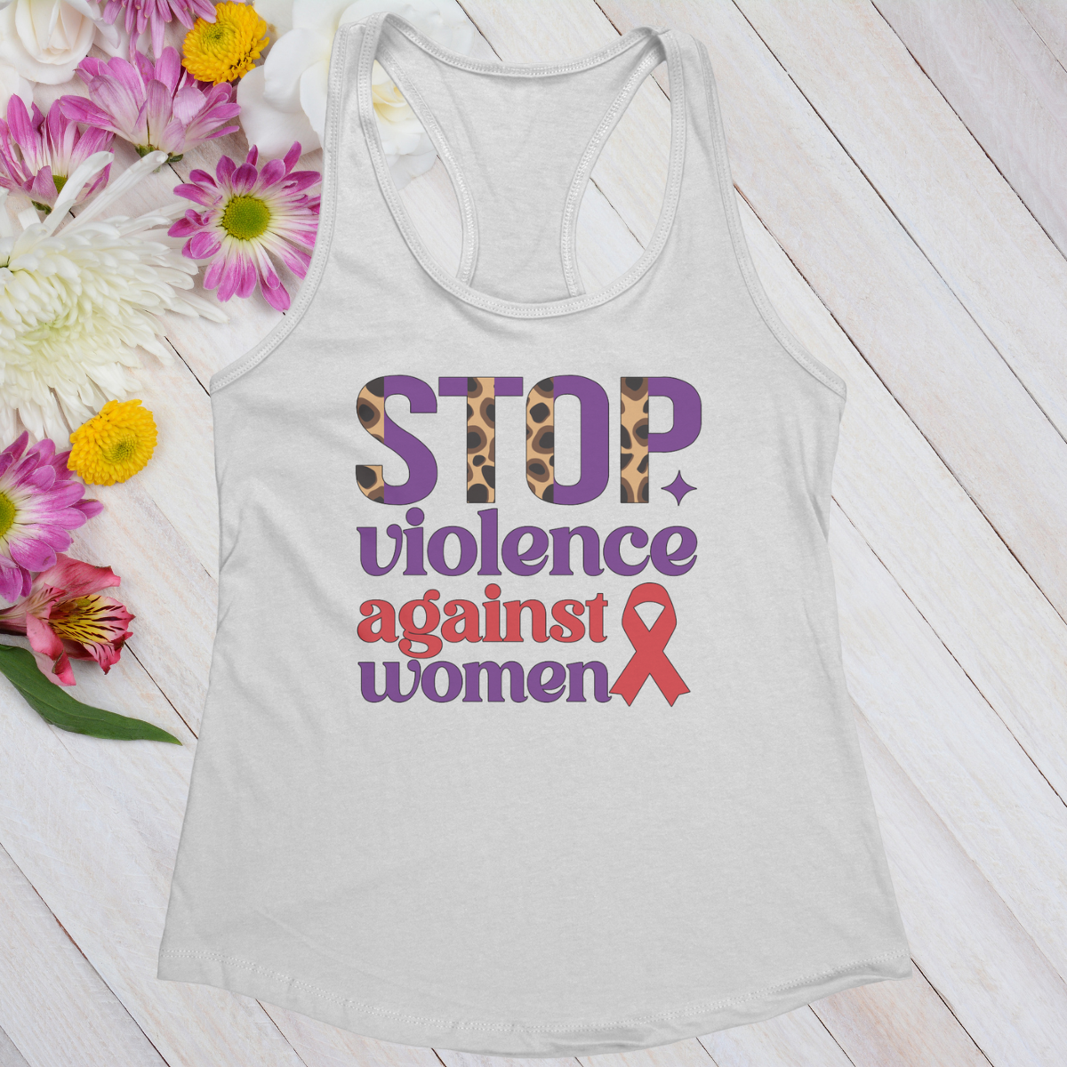 Stop Violence Against Women Women's Ideal Racerback Tank