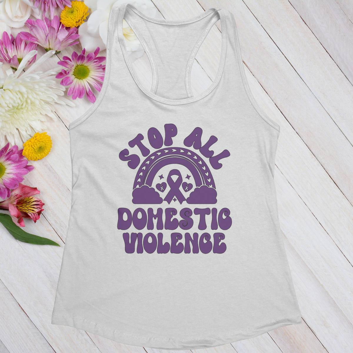 Stop All Domestic Violence Women's Ideal Racerback Tank