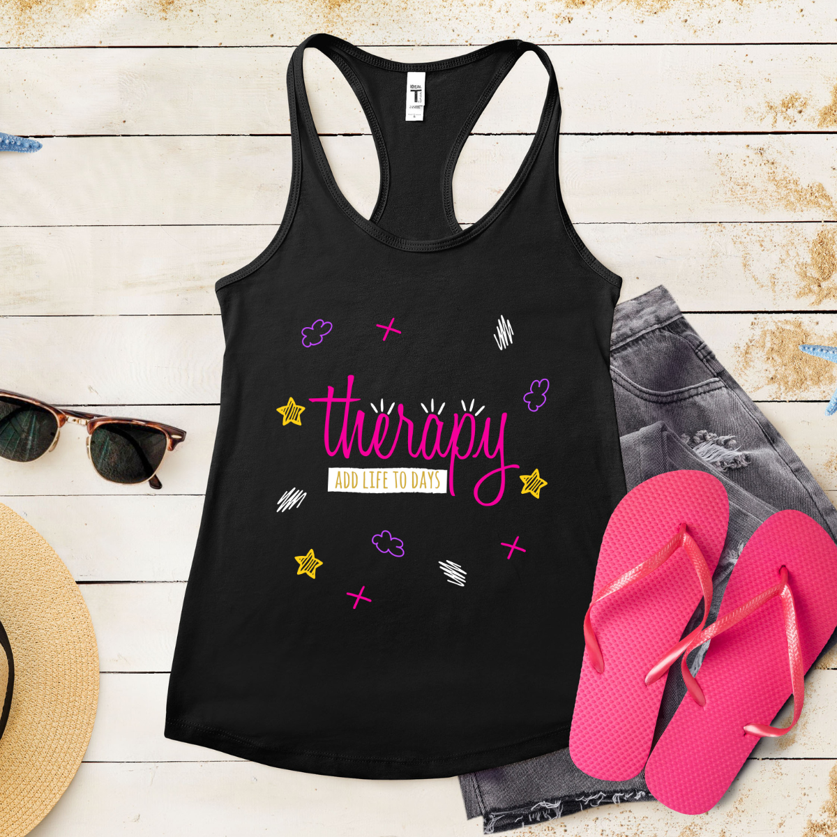 Therapy Add Life To Days - Women's Ideal Racerback Tank