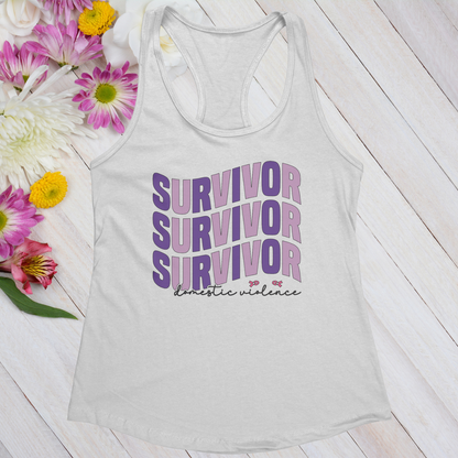 Survivor Survivor Survivor Domestic Violence Women's Ideal Racerback Tank