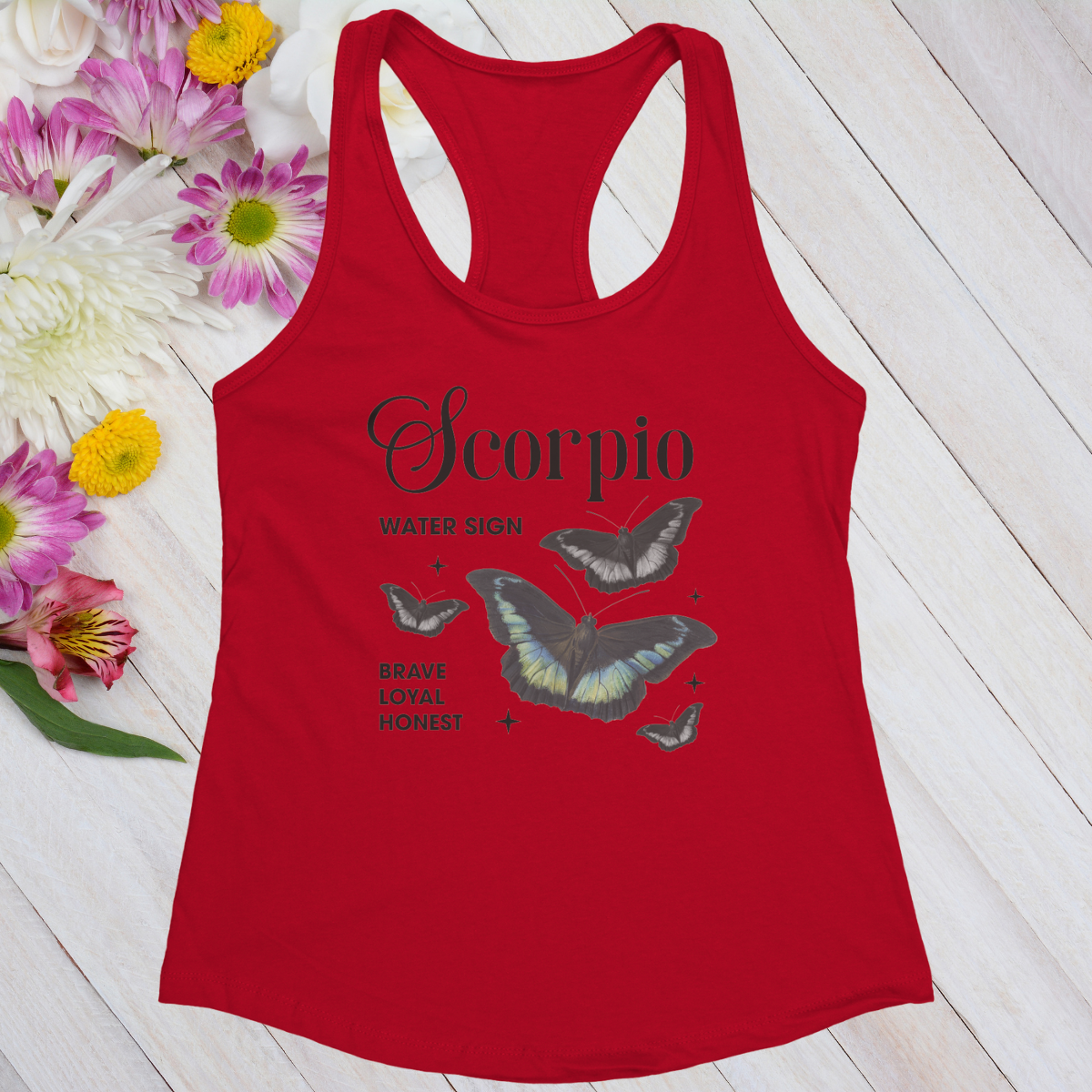 Scorpio Butterfly Zodiac Women's Racerback Tank