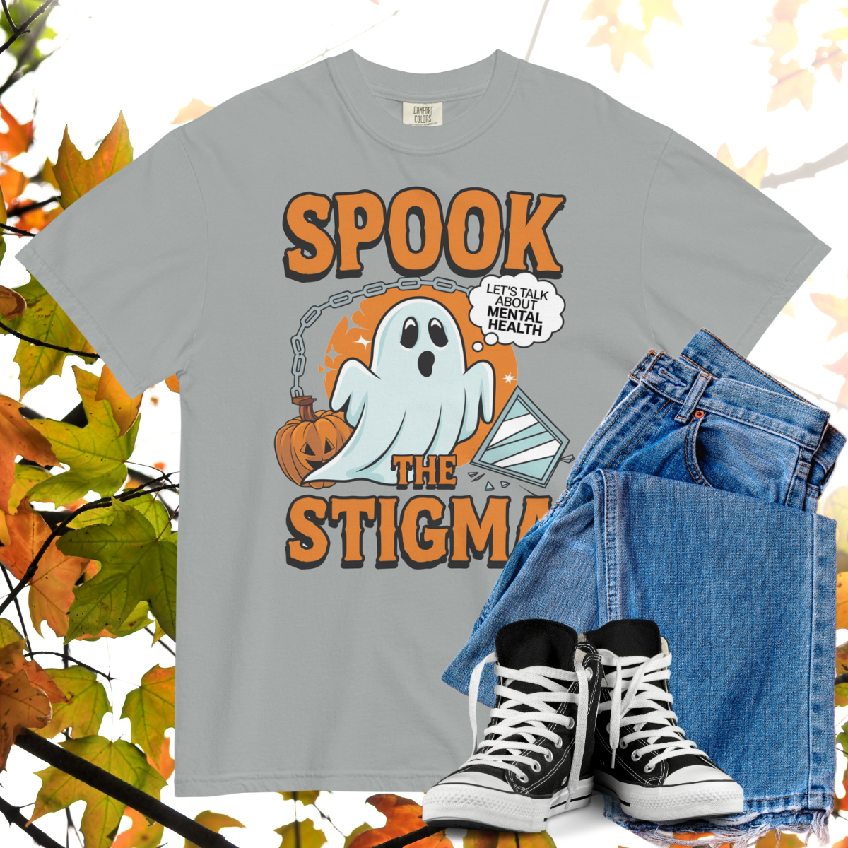 Spook The Stigma Comfort Colors Heavyweight Halloween T-shirt