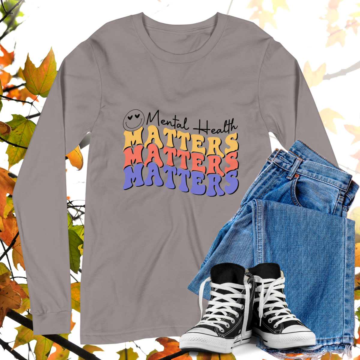 Mental Health Matters  - Retro Long Sleeve Tee, Bella + Canvas