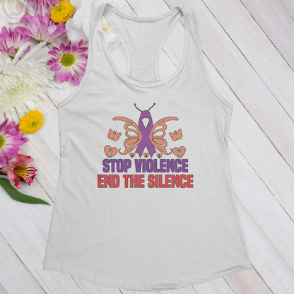 Stop Violence End The Silence Women's Ideal Racerback Tank