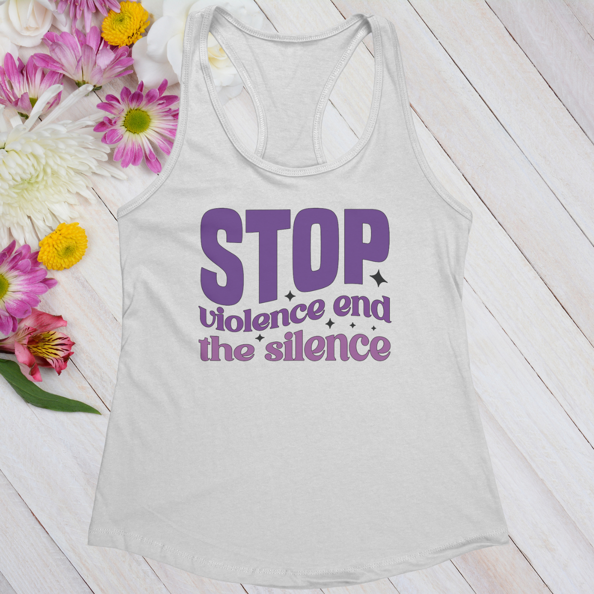 Stop Violence End The Silence Women's Ideal Racerback Tank