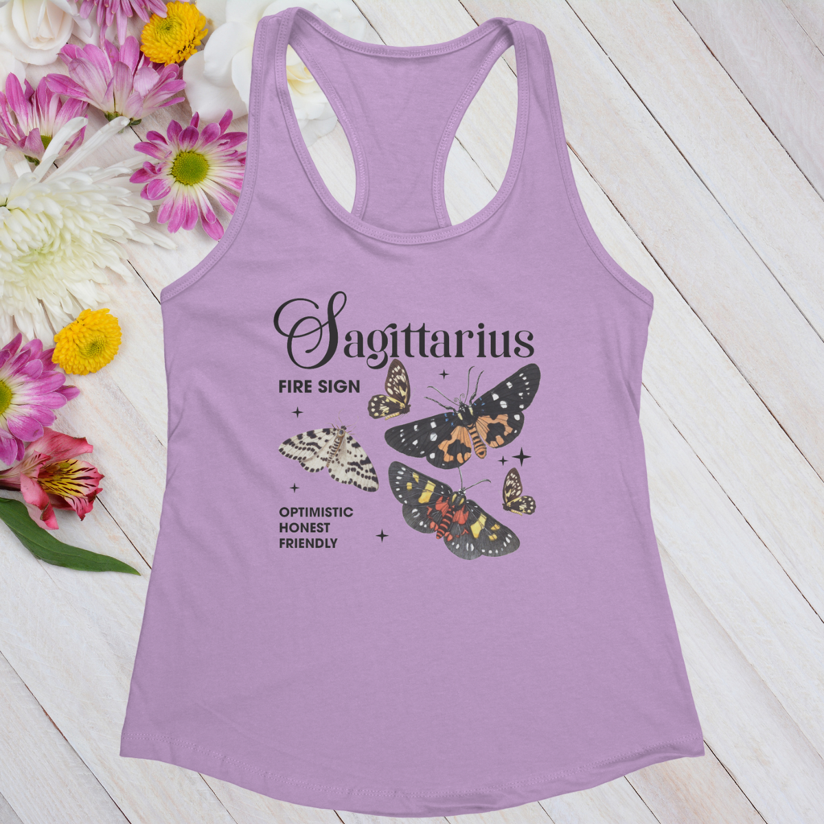 Sagittarius Butterfly Zodiac Women's Racerback Tank