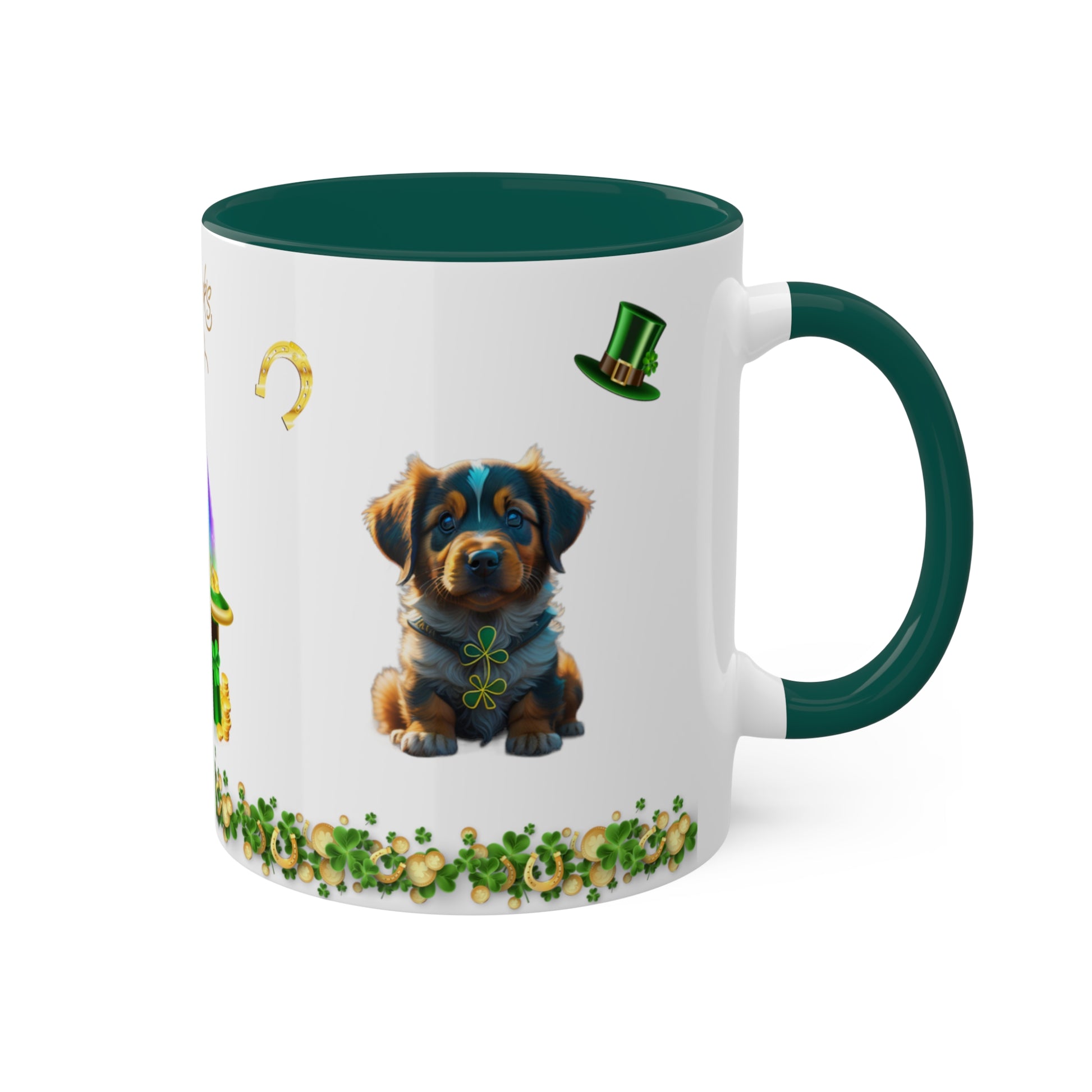 Pup-tastic Serenity - St. Patrick's Day Two-Tone Coffee Mug