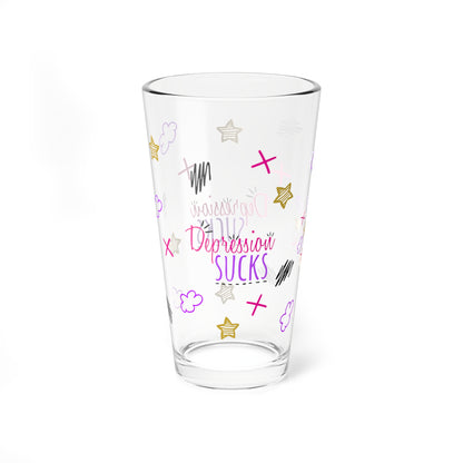 Depression Sucks - Depression Awareness - Pint Glass