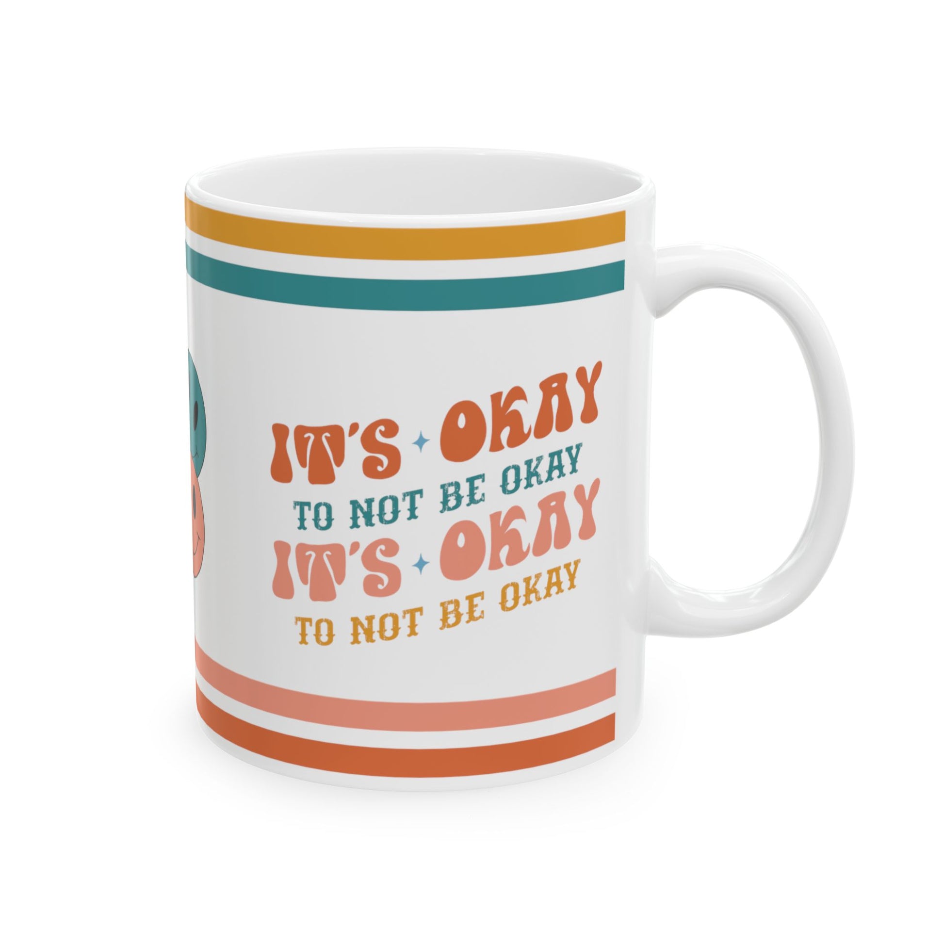 It's Okay To Not Be Okay Retro Ceramic Mug, (11oz, 15oz)