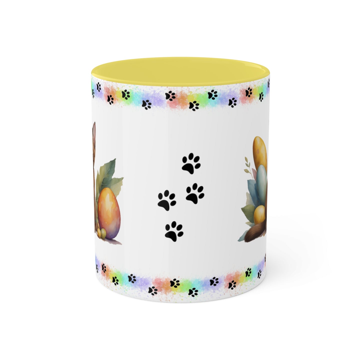 Burmese - Eggstra-Adorable Easter Kitten Two-Tone Coffee Mug, 11oz