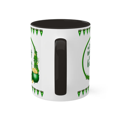 Don't Worry Be Happy - Inspirational St. Patrick's Day Two-Tone Coffee Mug