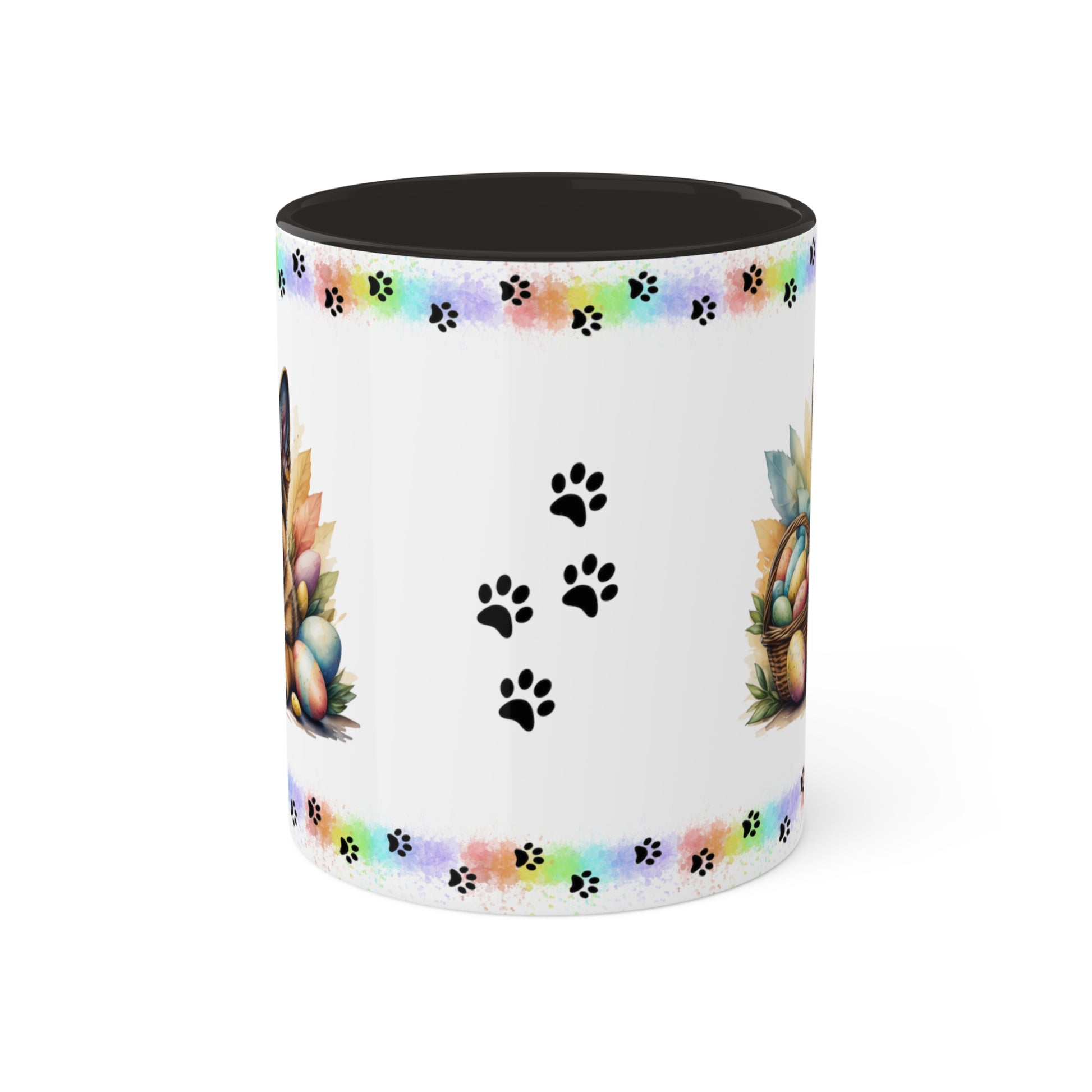 German Shepherd - Eggstra-Adorable Easter Puppy Two-Tone Coffee Mug, 11oz