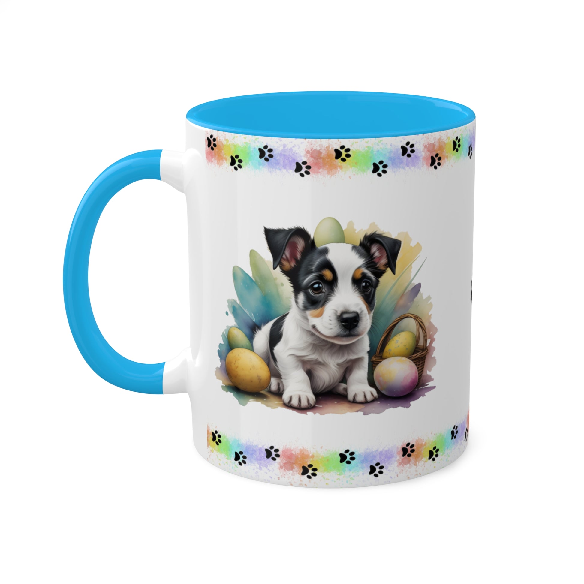 Jack Russel Terrier - Eggstra-Adorable Easter Puppy Two-Tone Coffee Mug, 11oz