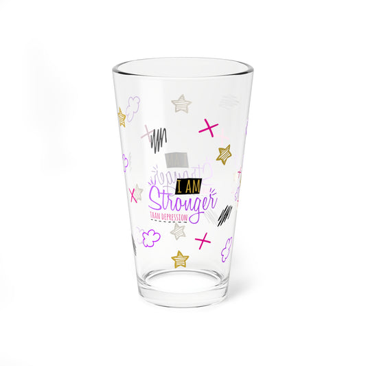 I Am Stronger Than Depression - Depression Awareness - Pint Glass