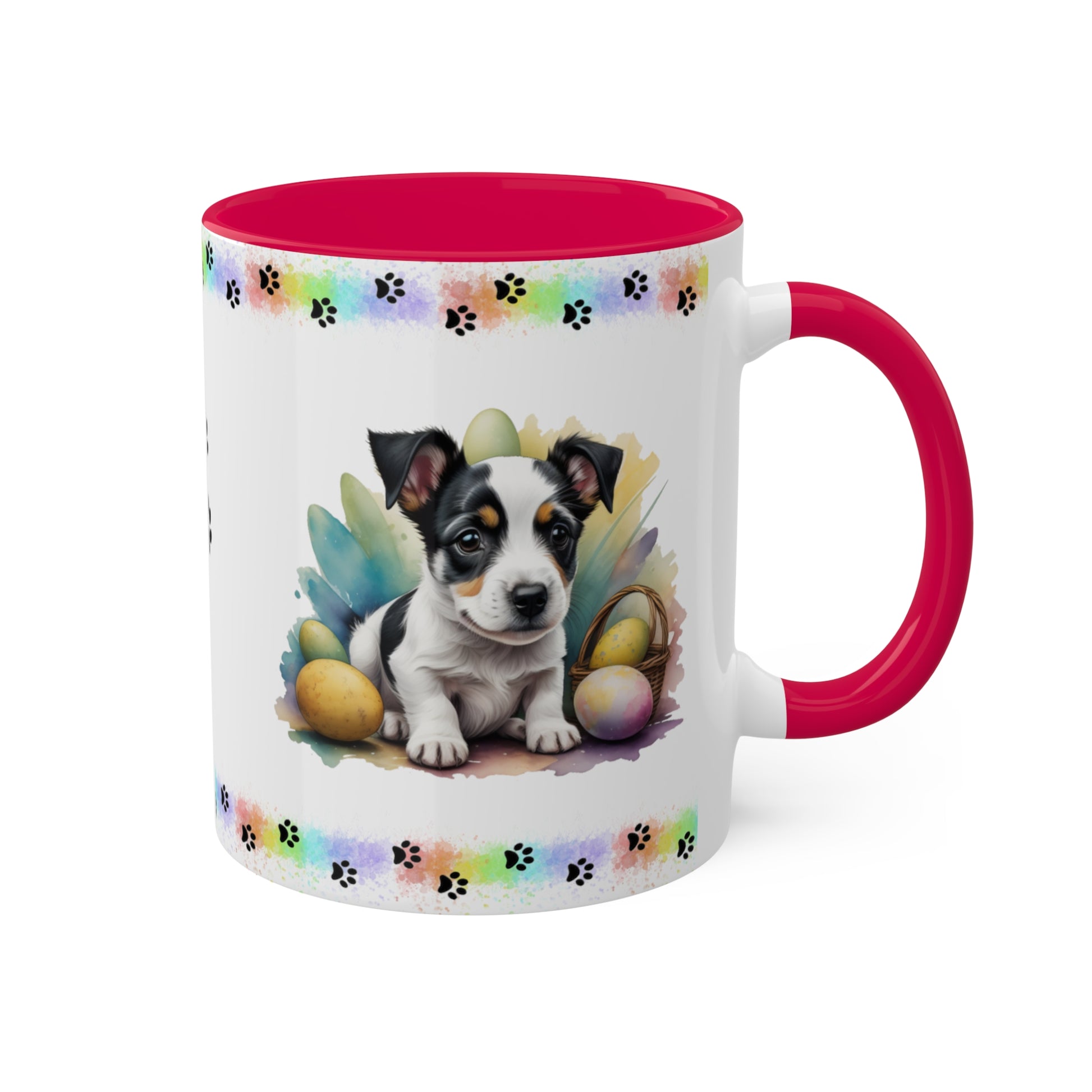 Jack Russel Terrier - Eggstra-Adorable Easter Puppy Two-Tone Coffee Mug, 11oz