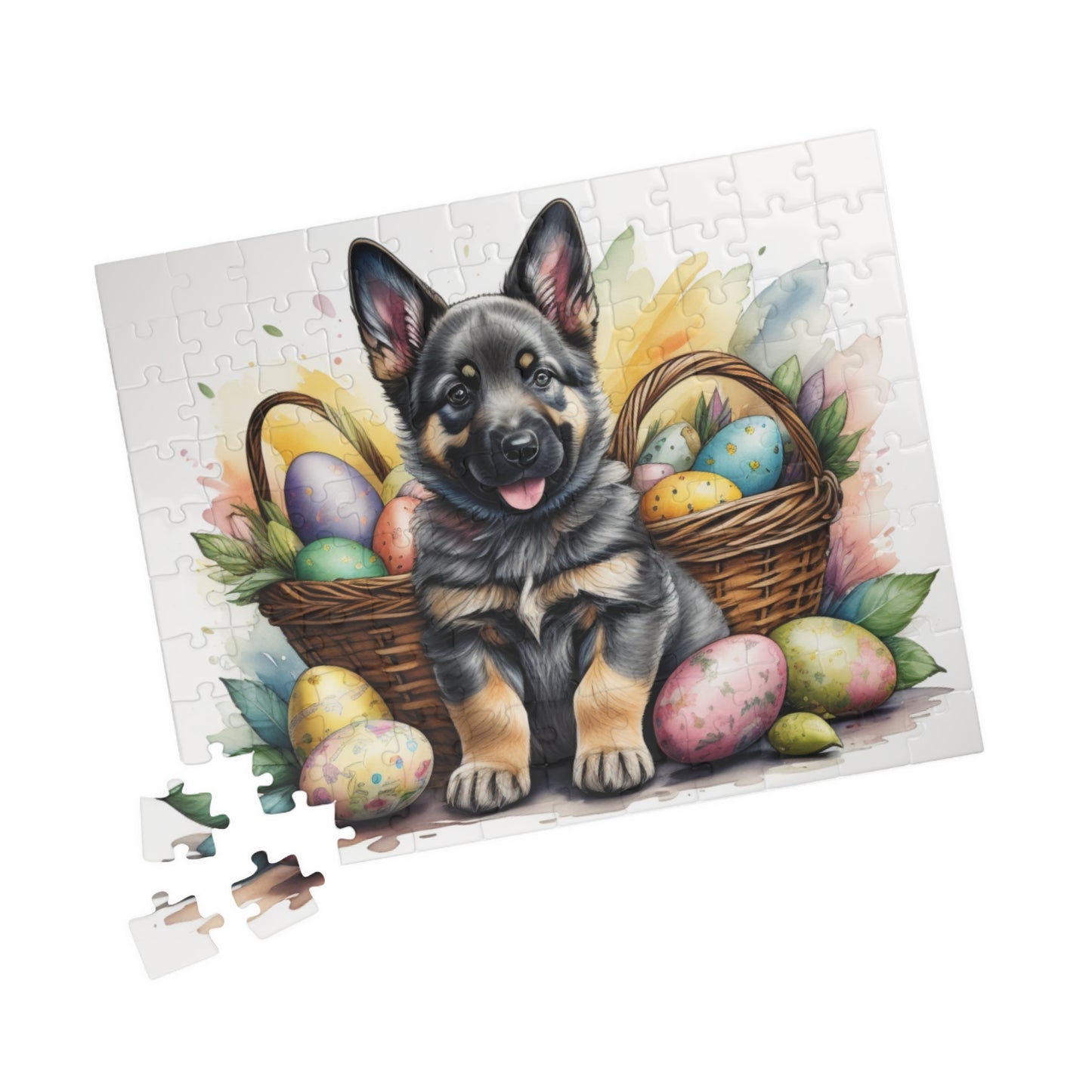 German Shepherd (Sable) Easter Puppy Puzzle - Dog Lovers, Mental Health Benefits, Holiday Fun, Mindfulness, Stress Relief, Festive Gift