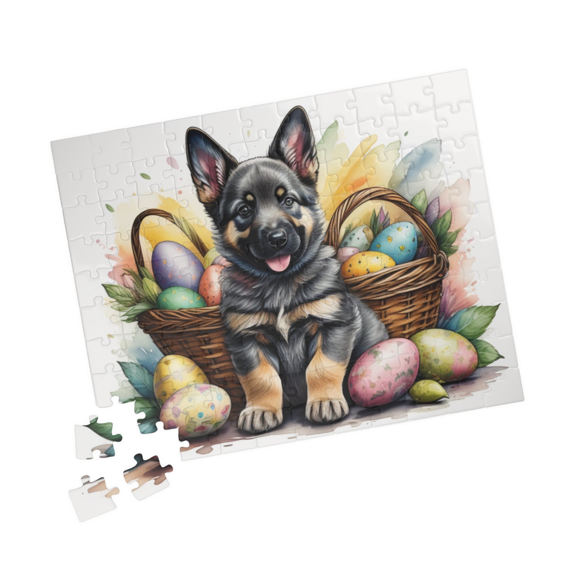 German Shepherd (Sable) Easter Puppy Puzzle - Dog Lovers, Mental Health Benefits, Holiday Fun, Mindfulness, Stress Relief, Festive Gift