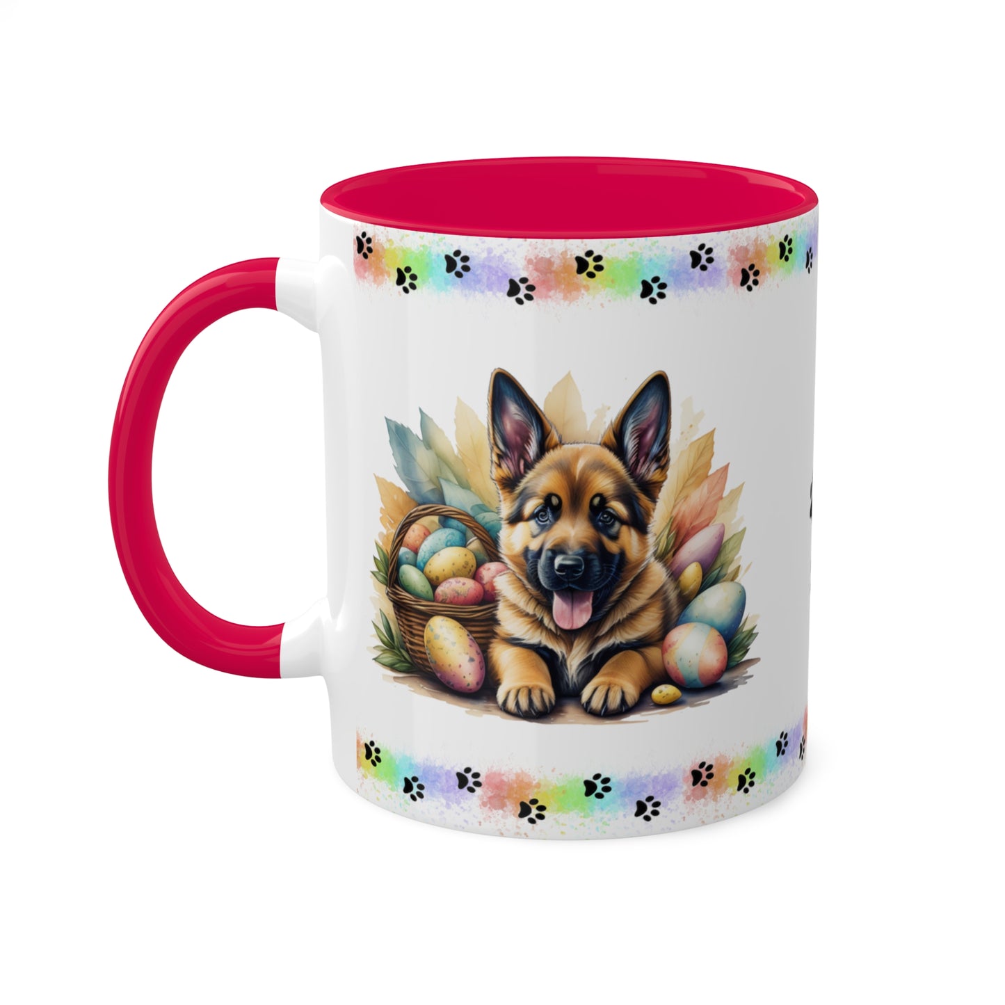 German Shepherd - Eggstra-Adorable Easter Puppy Two-Tone Coffee Mug, 11oz