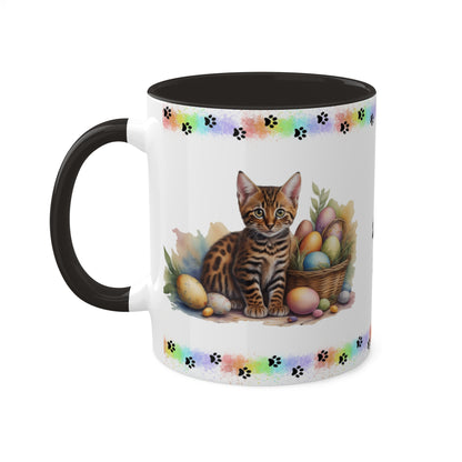 Bengal - Eggstra-Adorable Easter Kitten Two-Tone Coffee Mug, 11oz