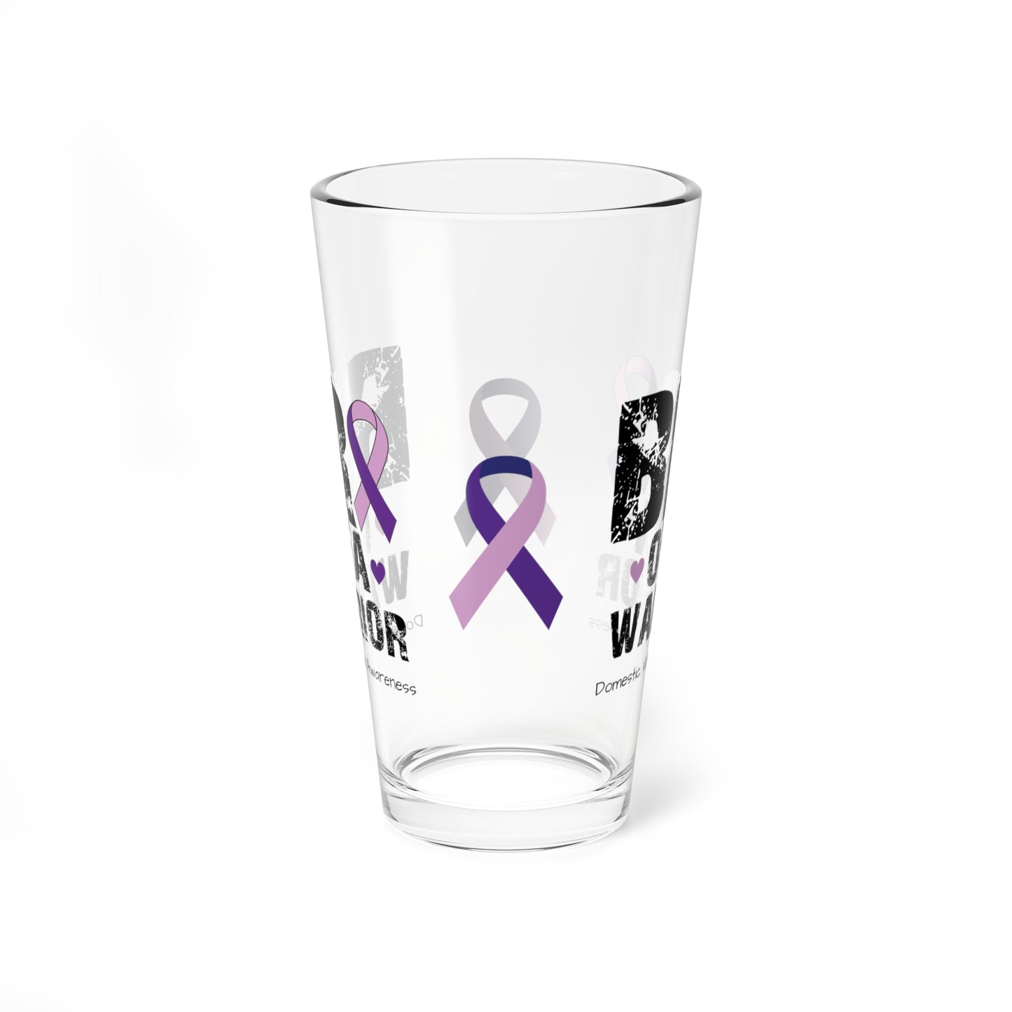 Bro of a Warrior - Domestic Violence Awareness Warrior Pint Glass, 16oz