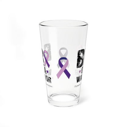 Bro of a Warrior - Domestic Violence Awareness Warrior Pint Glass, 16oz