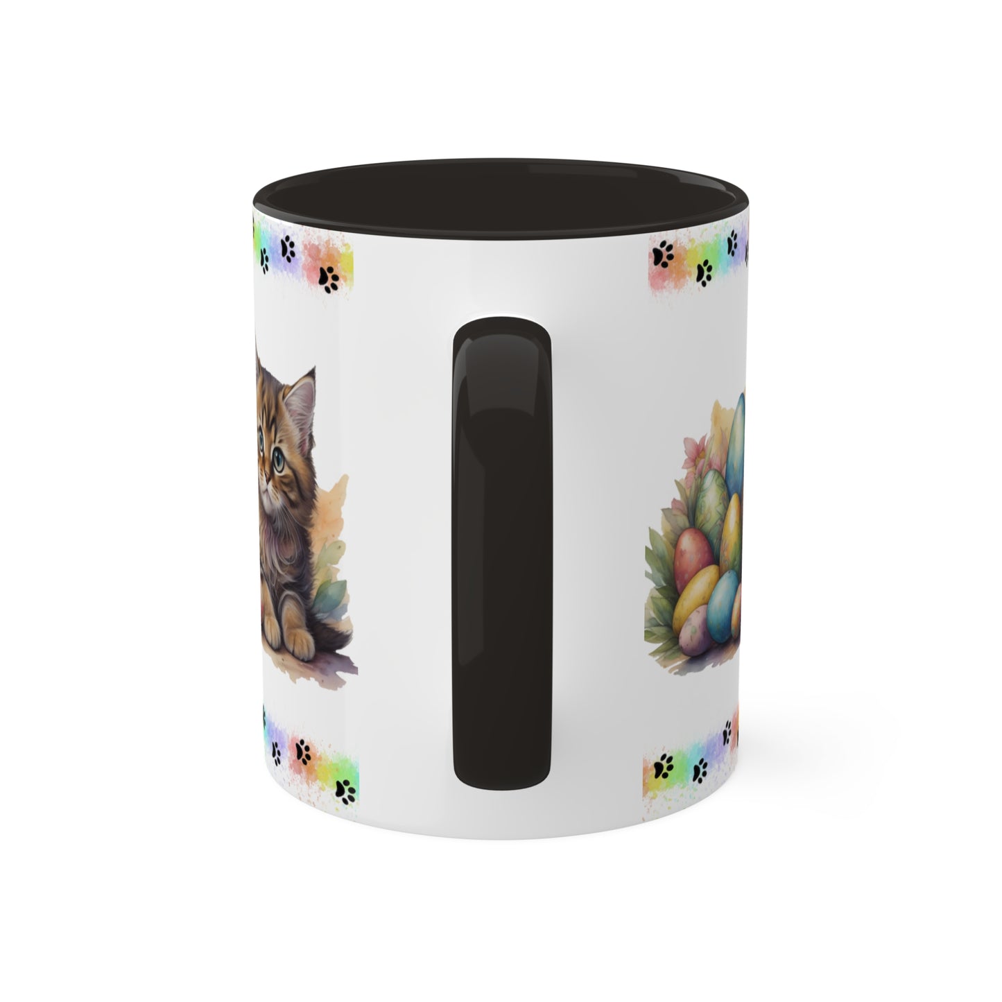 Siberian - Eggstra-Adorable Easter Kitten Two-Tone Coffee Mug, 11oz