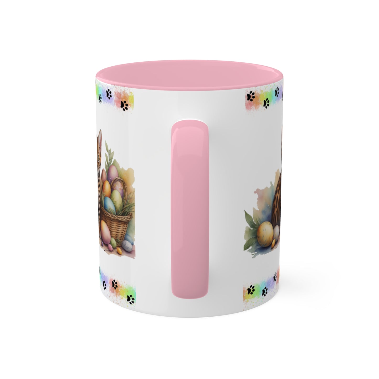 Bengal - Eggstra-Adorable Easter Kitten Two-Tone Coffee Mug, 11oz