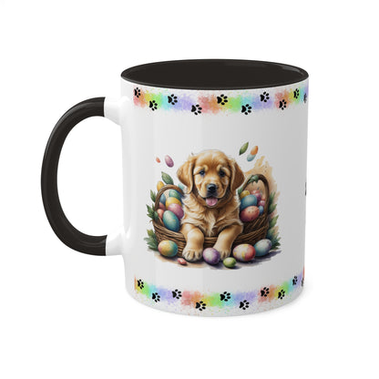 Golden Retriever - Eggstra-Adorable Easter Puppy Two-Tone Coffee Mug, 11oz