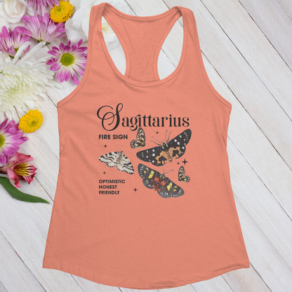 Sagittarius Butterfly Zodiac Women's Racerback Tank