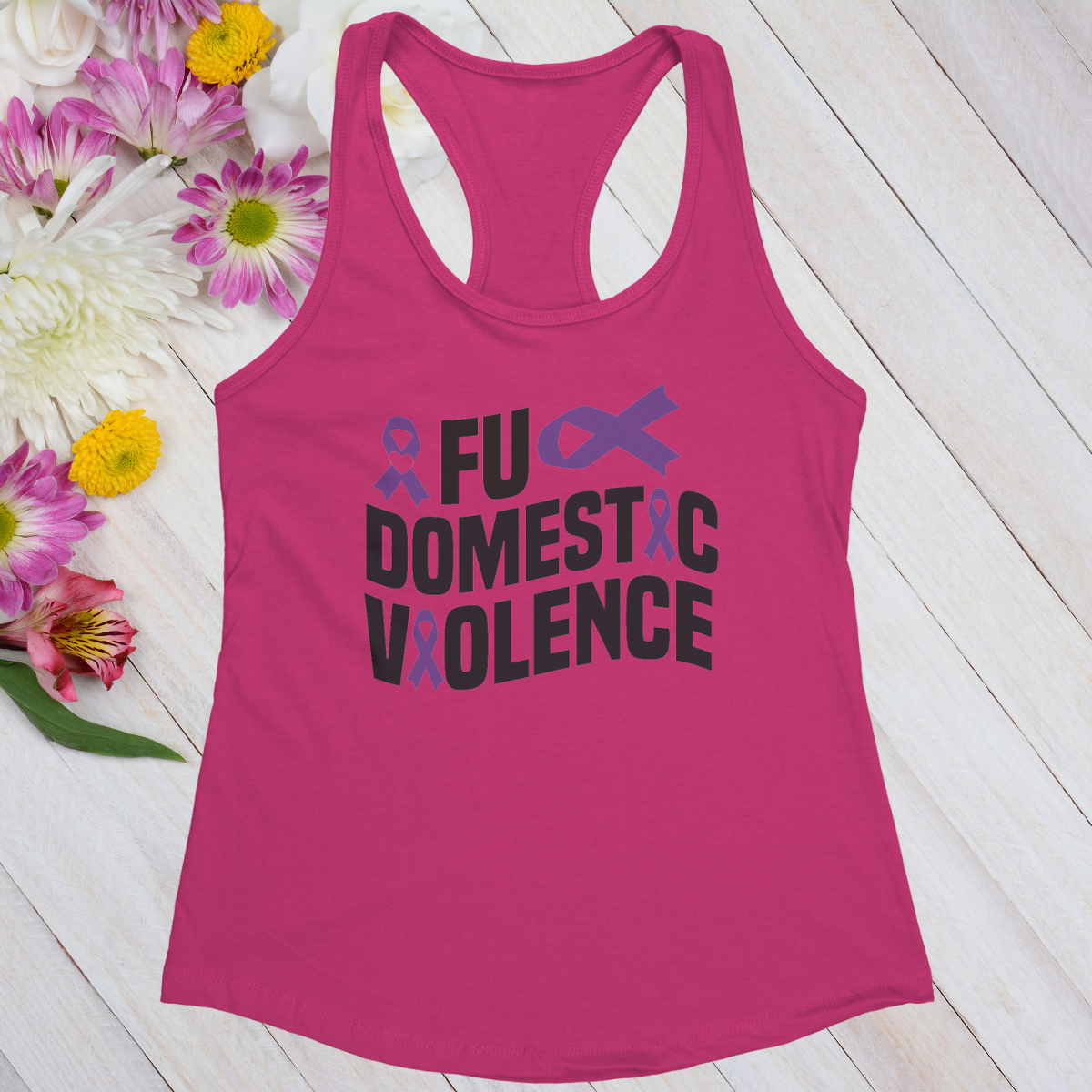 FU Domestic Violence Women's Ideal Racerback Tank