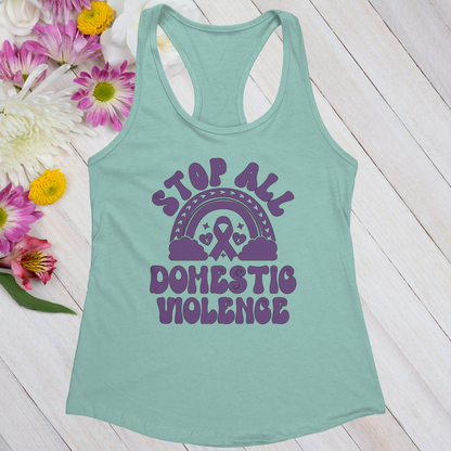 Stop All Domestic Violence Women's Ideal Racerback Tank